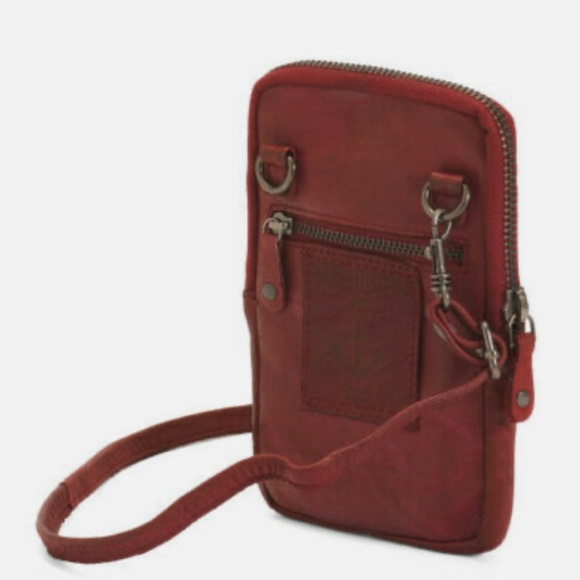 Harbour 2nd Handbags - Harbour 2nd Benita Crossbody Bag Dark Red Leather Phone Case Purse
